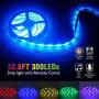 Led Strip Lights, 32.8ft 5050 RGB LEDs Color Changing Lights Strip App Control Bluetooth LED Light Strips for Bedroom,Desk,Party,Home Decoration, with 24 Key Ir Remote and 12V Power Supply