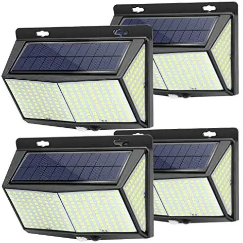 Solar Lights Outdoor 288 LED (4 Packs), Solar Powered Security Lights Outside Motion Sensor Lights with 3 Lighting Modes, 270° Wide-Angle, IP65 Waterproof Wireless for Wall Fence Yard Patio Garage Solar Lights Outdoor 288 LED (4 Packs), Solar Powered Security Lights Outside Motion Sensor Lights with 3 Lighting Modes, 270° Wide-Angle, IP65 Waterproof Wireless for Wall Fence Yard Patio Garage