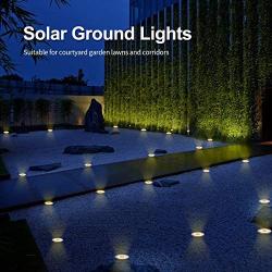 Solar Ground Lights,12 Packs 8 LED Solar Garden Lights Outdoor Waterproof in-Upgraded Outdoor Garden Waterproof Bright in-Ground Lights for Lawn Pathway Yard Driveway(Warm White)