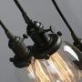 Phansthy Industrial Pendant Ceiling Light Black Finished Chandeliers Light with 5.7 Inches Oval Glass Shade