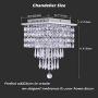 FRIXCHUR Mini Crystal Chandelier Modern Raindrop Ceiling Lighting Flush Mount Pendant Light Fixture for Bedroom Living Room Hallway Dining Room,E12 x 4 Lights