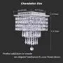 FRIXCHUR Mini Crystal Chandelier Modern Raindrop Ceiling Lighting Flush Mount Pendant Light Fixture for Bedroom Living Room Hallway Dining Room,E12 x 4 Lights