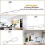 Helych LED Chandeliers Modern Pendant Light 350° Adjustable Chandelier 3 Squares Not Dimmable Contemporary Kitchen Island Pendant Light Fixture for Living Room Office Dining Room Foyer, Brushed Nickel