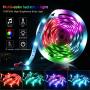 LED Strip Lights 50FT, Music Sync RGB Color Changing Led Strip Lights 5050 LED Lights, with 44 Keys IR Remote and 12V Power Supply, LED Rope/Tape Lights for Bed Room/TV/Kitchen/Party, Non-Waterproof