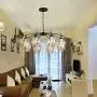Modern Sputnik Glass Chandelier Globes, Nordic Farmhouse Mid-Century Ceiling Chandelier Pendant Lights with 8 Lights E26 Bulbs, Chandelier Light Fixture for Living Dining Room Restaurant