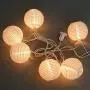 SUNSGNE 8.5Ft Christmas Lantern String Lights:10 Mini Oriental Style White Lanterns Plug in Home & Garden Decorative Lights for Indoor/Outdoor Patio Party Wedding Bedroom Bistro Bar