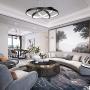 Modern Black LED Chandelier with 3-Ring Black Adjustable Hanging Pendant Light Ceiling Light Fixtures for Living Dining Room Kitchen Bedroom (16 inches Chandelier) - Cool Light, 6000K,56W