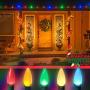 CHRISTMAS LIGHTS FACTORY - C9 - Multi Color - Super Bright LED Frosted Bulbs - 25 Bulbs ONLY - Commercial Grade - Dimmable - Indoor & Outdoor. Be a Beacon of Holiday Spirit, Joy.