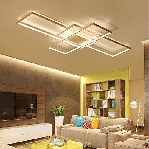 43 in LED Living Room Dining Room Flush Mount Ceiling Light Fixtures Ceiling Hanging Lighting Dimmable Remote Acrylic Chandeliers Modern Designer 3 Rectangle Hotel Lobby Kitchen Bedroom,White