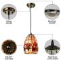 LITFAD Tiffany LED Pendant Lighting Fruit Pattern Shell Bell Shade One Light Mini Pendant Lamp Ceiling Hanging Light for Dining Room Restaurant Coffee Shop Bar