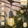 2-Pack Dimmable LED Outdoor String Lights, 48FT Shatterproof Patio Lights, Linkable Hanging Lights with Vintage Edison Bulbs, IP65 Waterproof Commercial Lights String for Backyard, Garden, Porch, Deck 2-Pack Dimmable LED Outdoor String Lights, 48FT Shatterproof Patio Lights, Linkable Hanging Lights with Vintage Edison Bulbs, IP65 Waterproof Commercial Lights String for Backyard, Garden, Porch, Deck