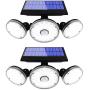 Yomisga 2 Pack Solar Lights Outdoor Wireless Motion Sensor Powered Security Light with 70LED 3 Rotatably Adjustable Heads IP65 Waterproof Flood lamp for Your Porch,Yard, Garden
