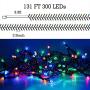 Battery Operated Christmas Tree Lights 131ft 300 LED - Indoor Outdoor Fairy String Light 8 Lighting Modes - Xmas Tree Garden Wedding Party Decoration Waterproof UL Certified Twinkle Stars Decor