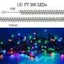 Battery Operated Christmas Tree Lights 131ft 300 LED - Indoor Outdoor Fairy String Light 8 Lighting Modes - Xmas Tree Garden Wedding Party Decoration Waterproof UL Certified Twinkle Stars Decor