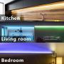 Jhome LED Strip Lights, 16.4ft RGB Changing 5050 LED Tape Lights with 44-Key IR Remote and Power Supply for Home Decoration, Living Room, Bedroom, Party
