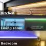Jhome LED Strip Lights, 16.4ft RGB Changing 5050 LED Tape Lights with 44-Key IR Remote and Power Supply for Home Decoration, Living Room, Bedroom, Party
