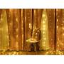 FFNIU Remote Curtain Lights, 8 Modes Twinkle Lights, Window String Lights for Bedroom Wall, Wedding, Patio, Warm White