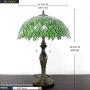 Tiffany Style Table Lamp Stained Glass Bedside Desk Light W16H24 Inch Tall Green Wisteria Lampshade Antique Base S523 WERFACTORY LAMPS Lover Parent Friend Kid Living Room Bedroom Coffee Bar Craft Gift