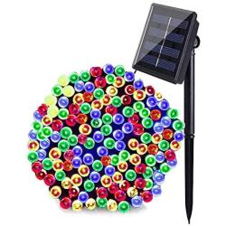 MAOKOT Solar String Lights, 8 Modes 72ft 200 LED Solar Christmas Lights, Waterproof LED Solar Powered Fairy String Lights for Garden Fence Holiday Party Decor (Multicolor)