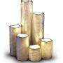 LED Lytes Flameless Timer LED Candles Slim Set of 6, 2'' Wide and 2''- 9'' Tall, Silver Coated Wax and Flickering Warm White Flame for Home and Wedding Decor