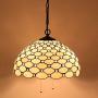 Tiffany Hanging Lamp W16H40 Inch Pendant Light Amber Stained Glass Crystal Pear Bead Shade Chandelier Ceiling Fixture S005 WERFACTORY Deco Dining LivingRoom Bedroom Study Office Cafe Bar Hallway Loft