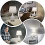 Bedside USB Touch Lamp 3 Way Dimmable Nightstand Side Table Lamp Boncoo Simple Elegant Desk Lamp with 2 USB Ports Night Light Lamp Glass Table Lamp for Bedroom Living Room A19 4000K Led Bulb Included