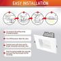 OSTWIN 6 Inch LED Square Downlight with Junction Box, Dimmable Canless Recessed Ceiling Light, IC Rated, 15W (120 Watt Replacement), 1000 Lm, 3000K (Warm Light), Energy Star, ETL Listed