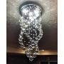 Fashionou Mini Crystal Chandelier, Spiral Raindrop Chandelier for Dining Room, Bathroom Fixtures Small Crystal Chandelier for Bedroom 4 LED Lighting Fixtures