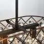 Saint Mossi Antique Bronze Frame with Clear Crystal Glass Chandelier Lighting 43'' inch Length Linear Chandelier for Kitchen Island, Dining Room Raindrop Crystal Chandeleir, Mossinal Collection