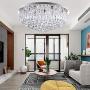 Healer 23.6 inch Crystals Ceiling Light Fixtures with LED Lights and Remote Control, Modern Luxury Chandelier Lighting Dining Lamp with 9 E14 Base Flush Mount for Living Room Bedroom