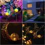 YUNLIGHTS Solar Garden Lights Outdoor, 2 Pack Moon Crackle Glass Globe Solar Stake Lights, IP64 Waterproof LED Solar Powered Garden Lights for Garden Patio Lawn Backyard Pathway Decoration(Warm White)