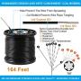 String Light Hanging Kit with 164 Ft Nylon Coated Stainless Steel 304 Wire Rope, String Lights Suspension Kit Included Enough Accessories, Use Manual,Free Gifts,Humanized Collocation,Easy to Install