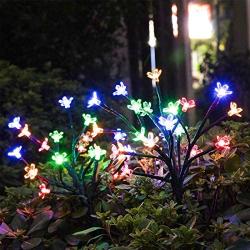 Garden Solar Lights Outdoor Decorative - LED Solar Powered Fairy Landscape Tree Lights|Beautiful Solar Flower Lights for Pathway Patio Yard Deck Walkway|Christmas Party Decor Yellow-Color 2Pack