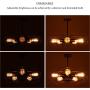 CO-Z 5 Farmhouse Light Industrial Semi Flush Mount Ceiling Light with Cage Shade, Modern Pendant Light Chandelier Light Fixture for Kitchen Living Room