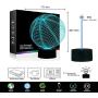 [ 7 Colors/3 Working Modes/Timer Function ]Basketball night light for Kids, Remote and Touch Control Nursery Lights, Dimmable LED Bedside Lamp for Children and Kids Room Deco Christmas Birthday Gifts