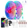 32.8ft LED Strip Lights Works with Alexa, Google Home with 7 Scenes Mode, Bluetooth, App Control, RGB Color LED Lights, Waterproof Smart Alexa LED Strip for Home, Kitchen, TV, Party (2x16.4Ft)