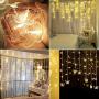 Butterfly Curtain Lights 120 LED 4.5M/14.7FT USB Powered 8 Modes Remote Window Curtain Lights with 24 Butterflies Waterproof Twinkle Lights for Bedroom Christmas Holiday Party Decoration - Warm White