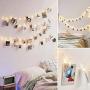 40 LEDs 20 Photo Clips String Fairy lights Battery Powered Decoration for Living Room Bedroom Indoor Christmas Party Wedding for Photo Picture Hanging display,3AA Battery Operated (13ft Warm White)