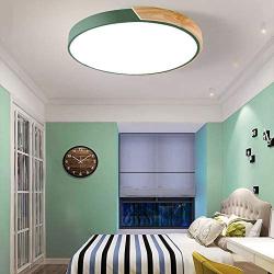 LITFAD Ceiling Light 12'' Macaron Modern Acrylic Round Flush Mount LED Ceiling Lamp in White Light for Kids Bedroom Living Room Restaurant Green