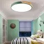 LITFAD Ceiling Light 12'' Macaron Modern Acrylic Round Flush Mount LED Ceiling Lamp in White Light for Kids Bedroom Living Room Restaurant Green