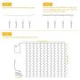 Koopower 9.8x9.8ft Curtain Lights 300 LED String Lights Battery or USB Plug in Indoor Outdoor Christmas Twinkle Lights for Christmas Bedroom Party Wedding Home Garden Wall Decorations (Warm White)