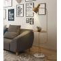 Hsyile Lighting KU300217 Contemporary Modern Creative Floor Lamp with a Table,Suitable for Living Room,Den,Office,Bedroom - E26 Bulb - Brushed Brass Finish