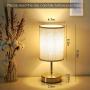 Bedside Lamps, MOICO 3-Way Dimmable Touch Table Lamps with Linen Fabric Shade, Modern Nightstand Lamps for Bedroom, Living Room, Kids Room, Office, College Dorm, Set of 2