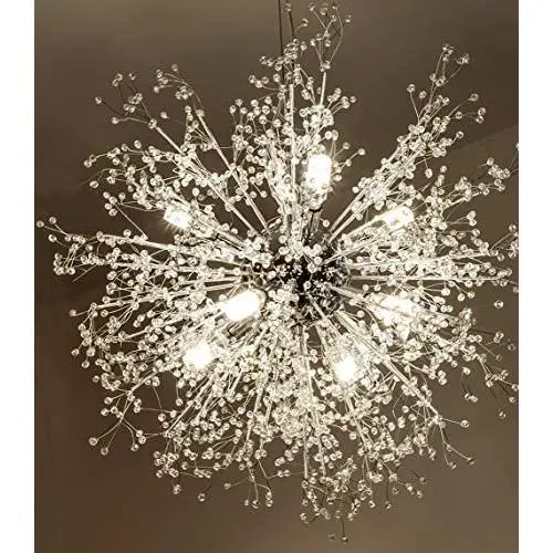 GDNS Contemporary Firework Crystal Chandeliers,Pendant Lighting,Ceiling Lights Fixtures for Living Room Bedroom Restaurant Porch