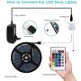 Daybetter Led Strip Lights 16.4ft 5m 3528 RGB 300 LEDs Color Changing Kit, Led Ribbon for Home, Kitchen Light Strips Included Power Adapter for Bedroom, Party