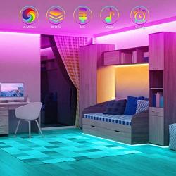 65.6ft Led Strip Lights, NEW Fi Smart 5050 RGB Light Strips, Color Changing Tape Lights Timing with 44 Keys Remote APP Control, Music Sync Rope Lights Kit DIY Colors for Bedroom Party Home Decoration