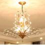 Ganeed Crystal Chandeliers,Vintage Pendant Lighting Crystal Chandelier Lighting Fixtures with 8 Lights,Ceiling Light Fixture for Living Room Bedroom Restaurant Porch Hallway (Gold)