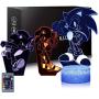 Sonic Light Night Anime Lamp Sonic The Hedgehog Night Light with Remote Control Kids Bedroom Decoration, Creative Lighting for Kids and Sonic The Hedgehog Fans Christmas Birthday Gifts