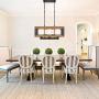 Lampundit 6-Lights Kitchen Island Lighting, Island Light Fixture with Glass Shade, Rectangular Wood Farmhouse Chandelier for Dining Room, Black & Brown Finish