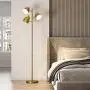 OYEARS LED Reading Floor Lamp for Living Room Mid Century Modern 68.5” Adjustable 3 Light Tree Antique Brass Tall Standing Lamp 3 LED Bulbs Included Gold
